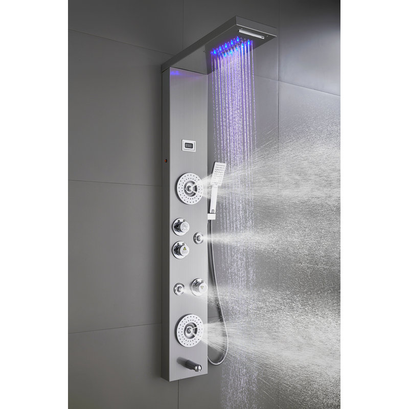 ELLO&ALLO 55" Shower Panel with Dual Shower Head and Massage Function